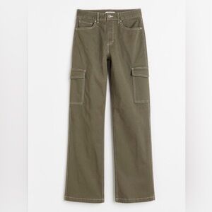 H&M Olive Green Wide Leg Cargo Jeans